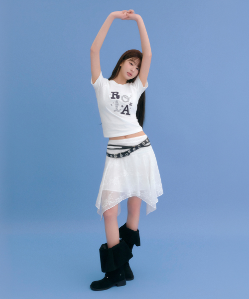 ROLA LETTERING PATCHWORK T-SHIRT WHITE