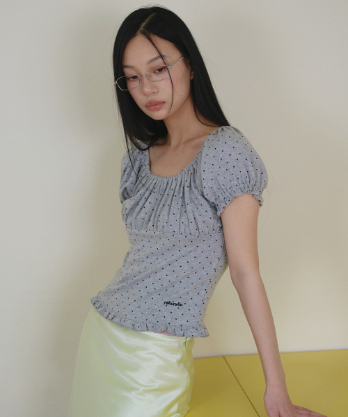 DOT PUFF T-SHIRT GRAY