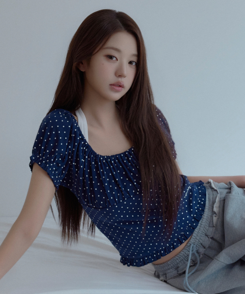 DOT PUFF T-SHIRT NAVY