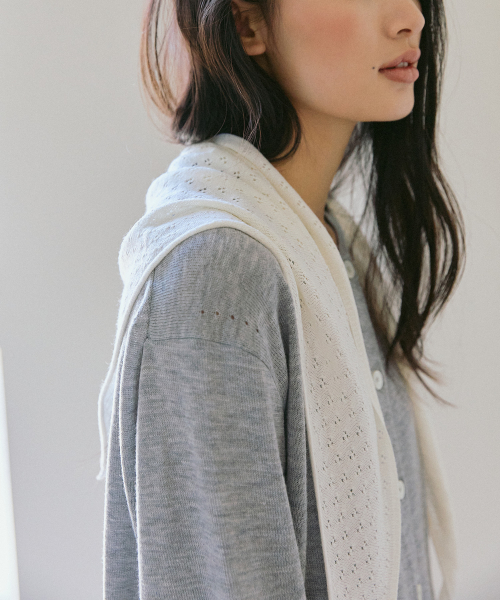 Silk Wool Cardigan Grey