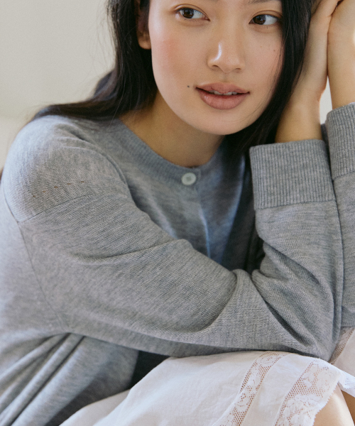 Silk Wool Cardigan Grey