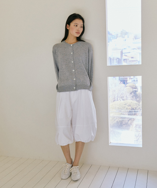 Silk Wool Cardigan Grey