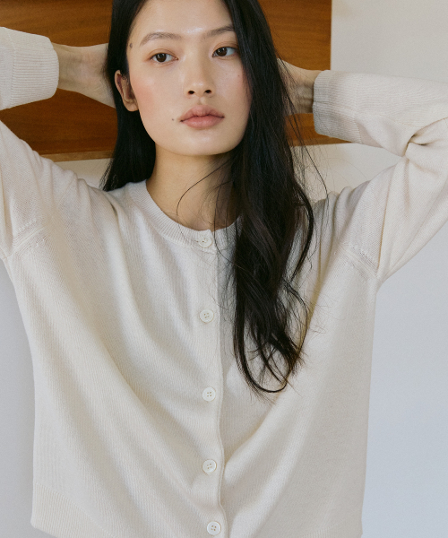 Silk Wool Cardigan Ivory