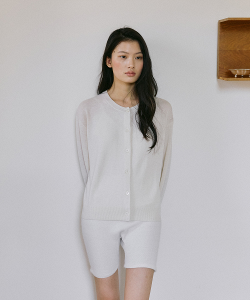 Silk Wool Cardigan Ivory