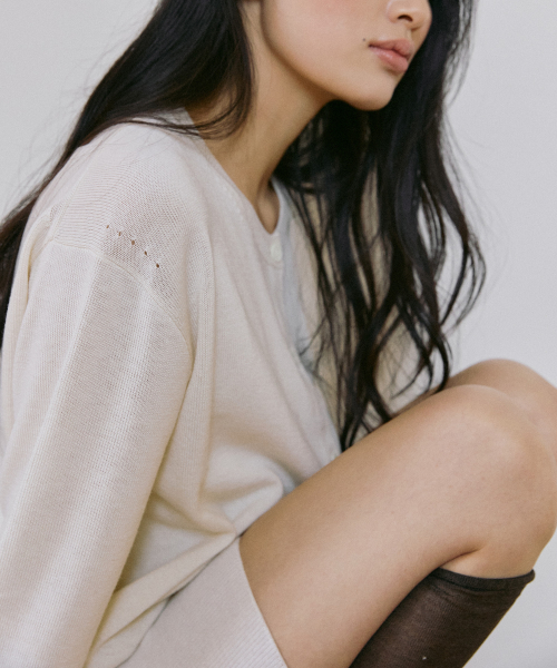 Silk Wool Cardigan Ivory