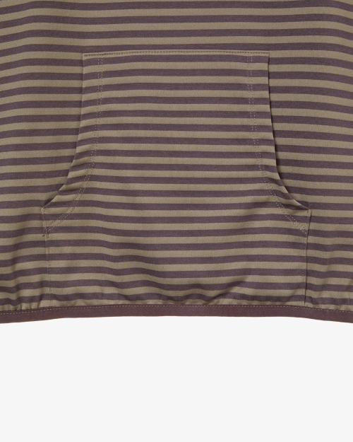 STRIPE HALF SLEEVE HOODIE [PURPLE]