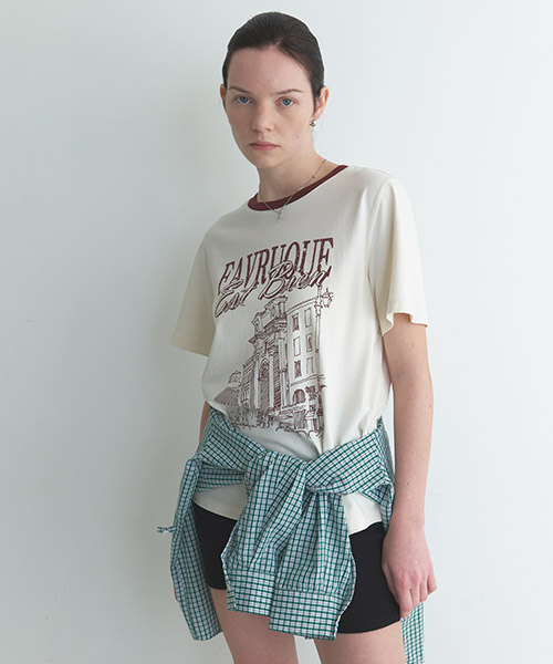 Neck-Contrast Artwork T Shirt NEW6ME424