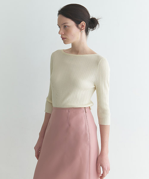 Back-Point Ribbed Knit NEK6MP308