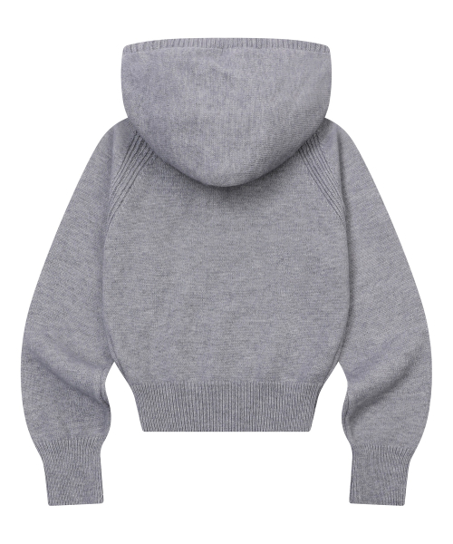 KIAN SPRAY CROSS LEATHER PATCH KNIT HOOD T