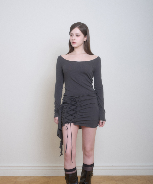 VERA CORSET DRESS DARK GRAY