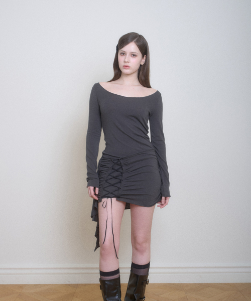 VERA CORSET DRESS DARK GRAY