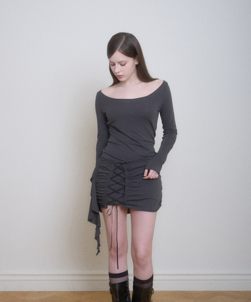 VERA CORSET DRESS DARK GRAY