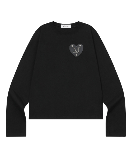 ERYA METAL LOGO HEART PATCH LONG SLEEVE T (2COLOR)