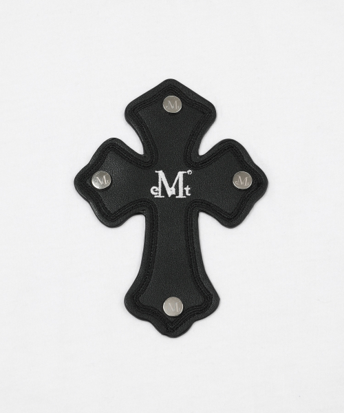 COLI CROSS LEATHER PATCH LONG SLEEVE T (2COLOR)