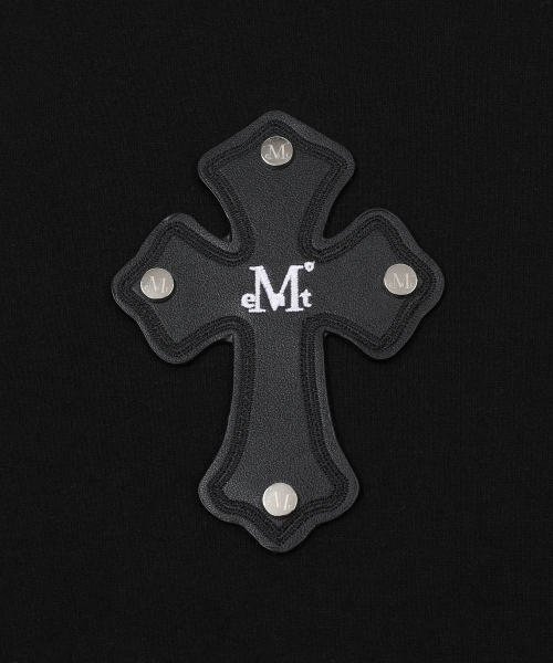 COLI CROSS LEATHER PATCH LONG SLEEVE T (2COLOR)