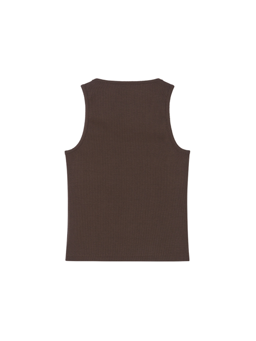 HEART SLEEVELESS BROWN