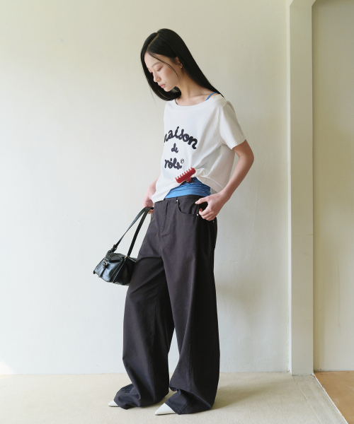 GARMENT DYING PANTS BLACK