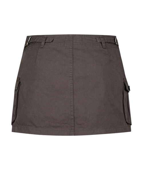 WASHING CARGO LOW-RISE SKIRT CHARCOAL