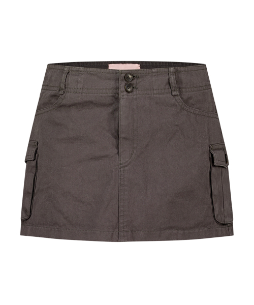 WASHING CARGO LOW-RISE SKIRT CHARCOAL