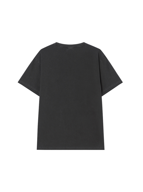 BUTTON TEE CHARCOAL