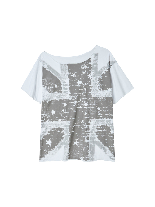 UNIONJACK OFF SHOULDER TEE WHITE