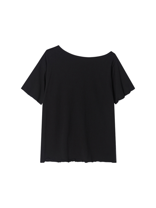 UNIONJACK OFF SHOULDER TEE BLACK