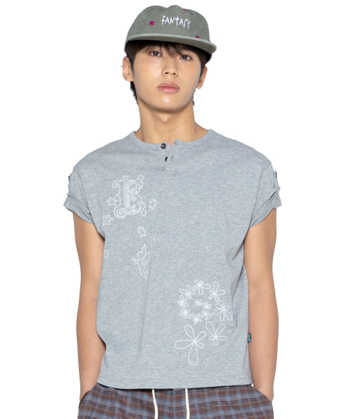 GZT007 키르케 신치백 티셔츠 (GRAY)