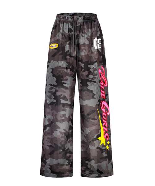 GRAPHIC MESH WIDE PANTS CAMO