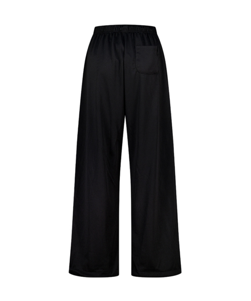 GRAPHIC MESH WIDE PANTS BLACK