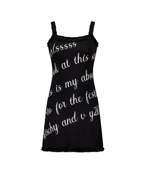 GURLS LACE FESTIE MINI DRESS BLACK