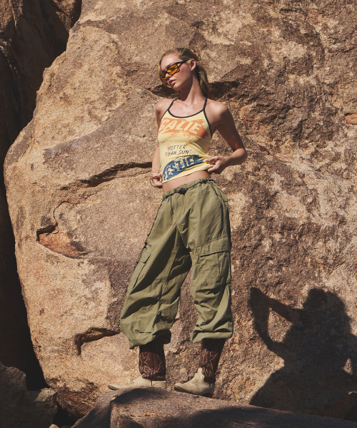 FESTIE LACE UP SLEEVELESS YELLOW
