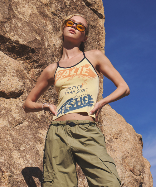 FESTIE LACE UP SLEEVELESS YELLOW