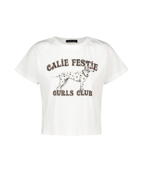 DALMATIAN CROP T-SHIRT WHITE