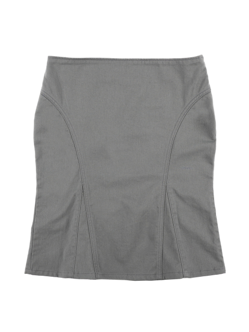 PETAL COTTON GORED MIDI SKIRT (VINTAGE GREY)