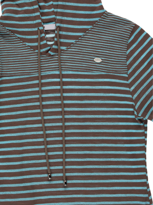 STRIPE HOODIE DRESS (BLUE MUD)
