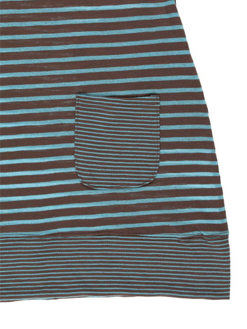 STRIPE HOODIE DRESS (BLUE MUD)