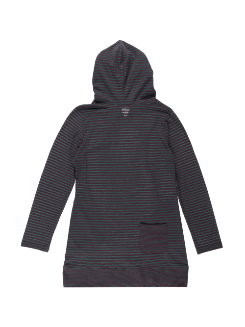 STRIPE HOODIE DRESS (GREEN PLUM)
