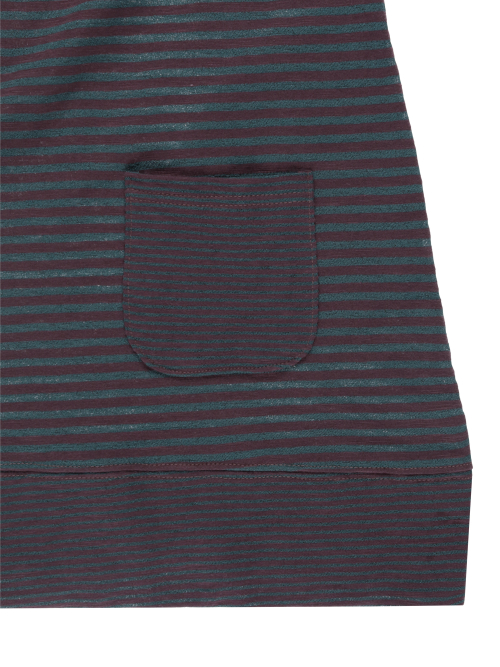 STRIPE HOODIE DRESS (GREEN PLUM)