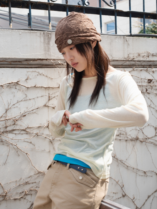 WHIPPING LACE HAIRBAND & BEANIE (CHOCOLATE)