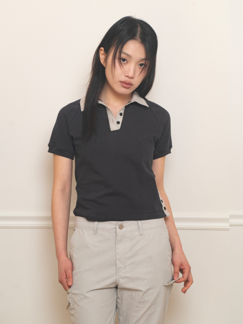 BUTTON POLO T (CHARCOAL)