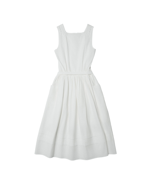COTTON EYELET DRESS - WHITE