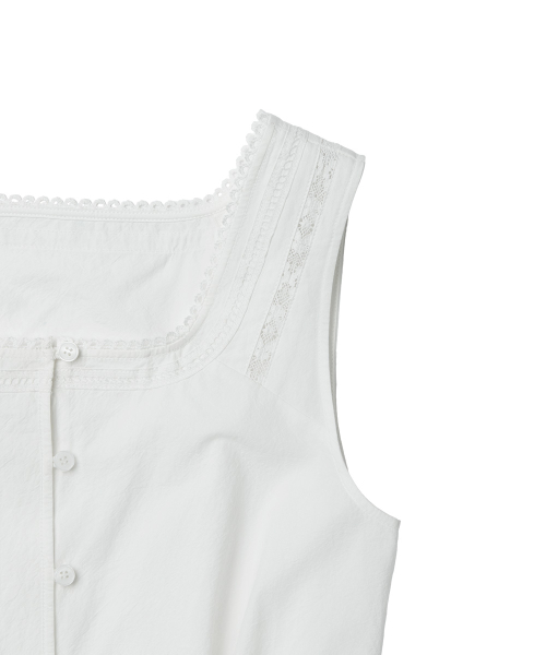 COTTON EYELET DRESS - WHITE