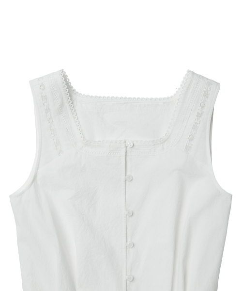 COTTON EYELET DRESS - WHITE