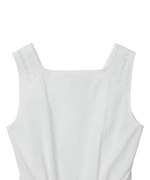 COTTON EYELET DRESS - WHITE