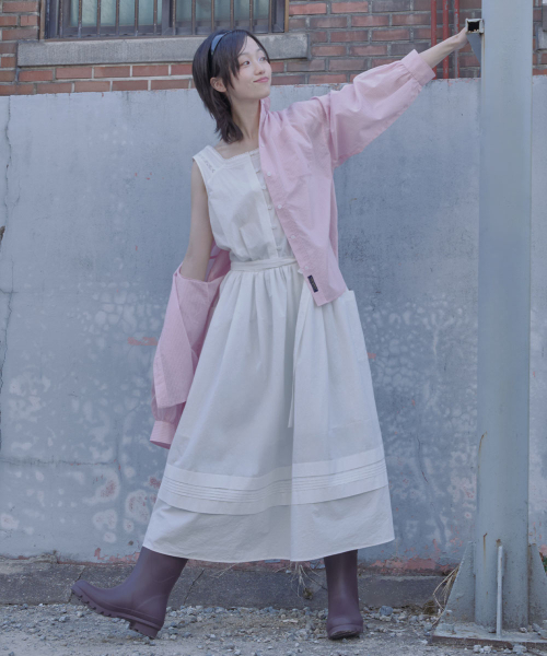 COTTON EYELET DRESS - WHITE