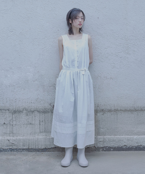 COTTON EYELET DRESS - WHITE