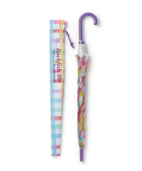 CLEAR CHECK UMBRELLA LONG - COLOR CHECK