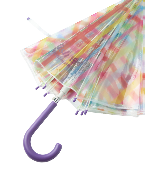 CLEAR CHECK UMBRELLA LONG - COLOR CHECK