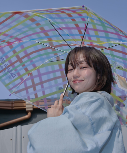 CLEAR CHECK UMBRELLA LONG - COLOR CHECK