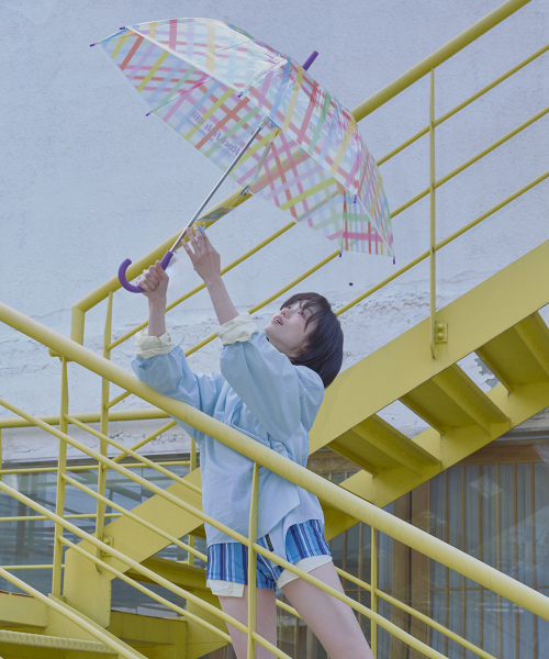 CLEAR CHECK UMBRELLA LONG - COLOR CHECK